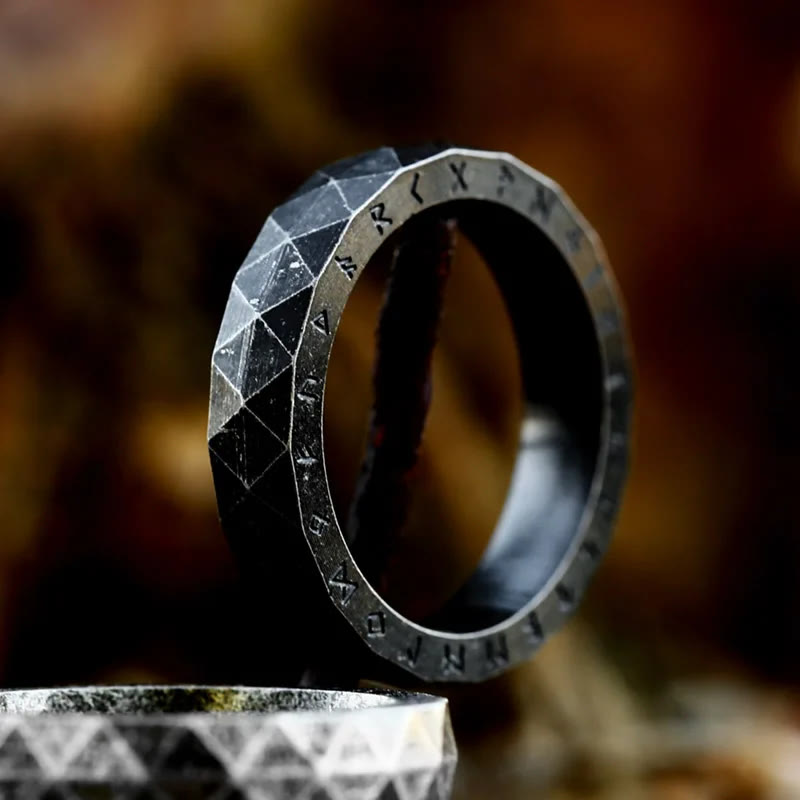 WorldNorse Viking Rune Vintage Diamond Shape Ring - Retro Black - UK Size Z（US 13) - image 2