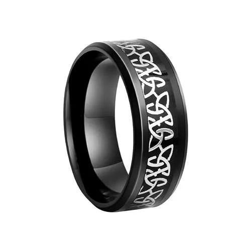 WorldNorse Norse Celtic Knot Trinity Pattern Ring - Black - UK Size Z（US 13) - image 7