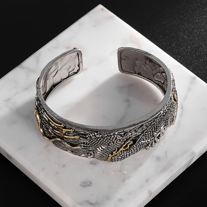 WorldNorse Carved Dragon Beast Domineer Open Bracelet