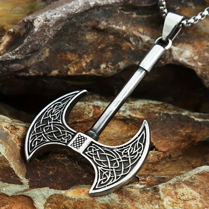 WorldNorse Retro Double-edged Giant Board Axe Necklace