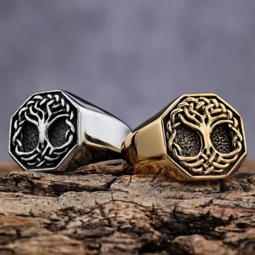 WorldNorse Classic Tree Of Life Stainless Steel Viking Ring - image 3