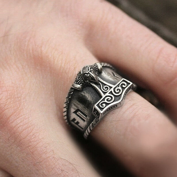 WorldNorse Classic Thor's Hammer Rune Viking Ring - image 3