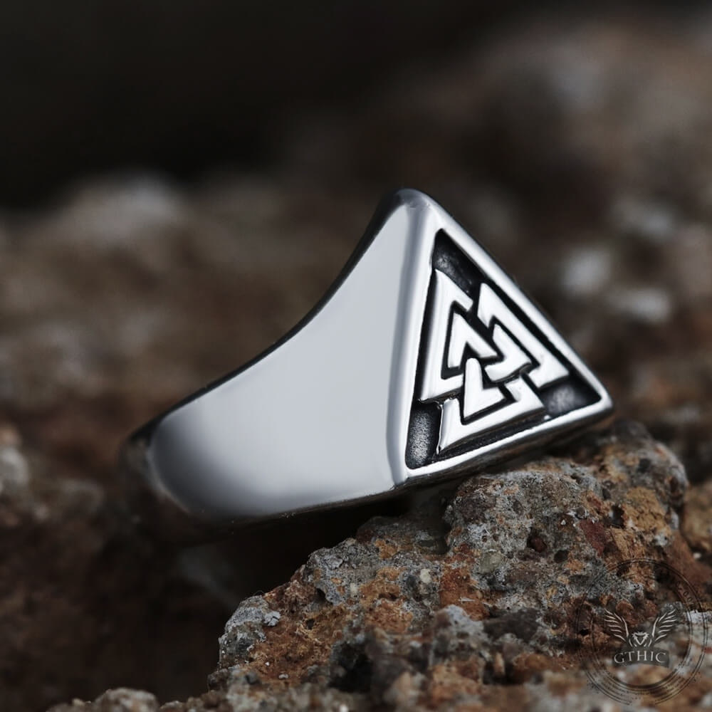 WorldNorse Triangle Viking Myth Valknut Signet Ring - image 7