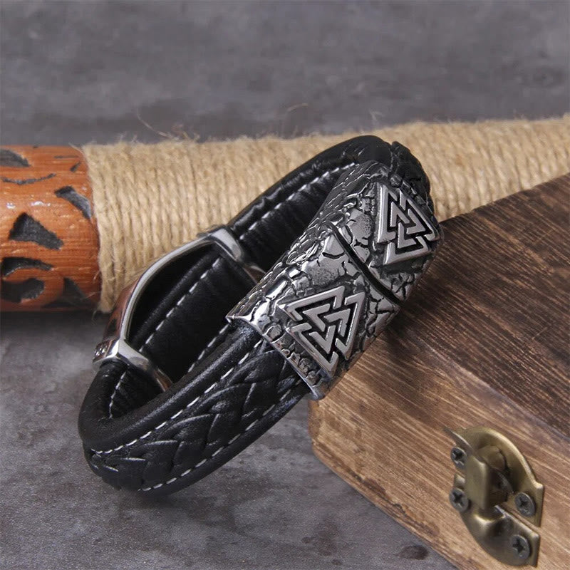 WorldNorse Viking Vegvisir Compass Bangle Valknut Bracelet