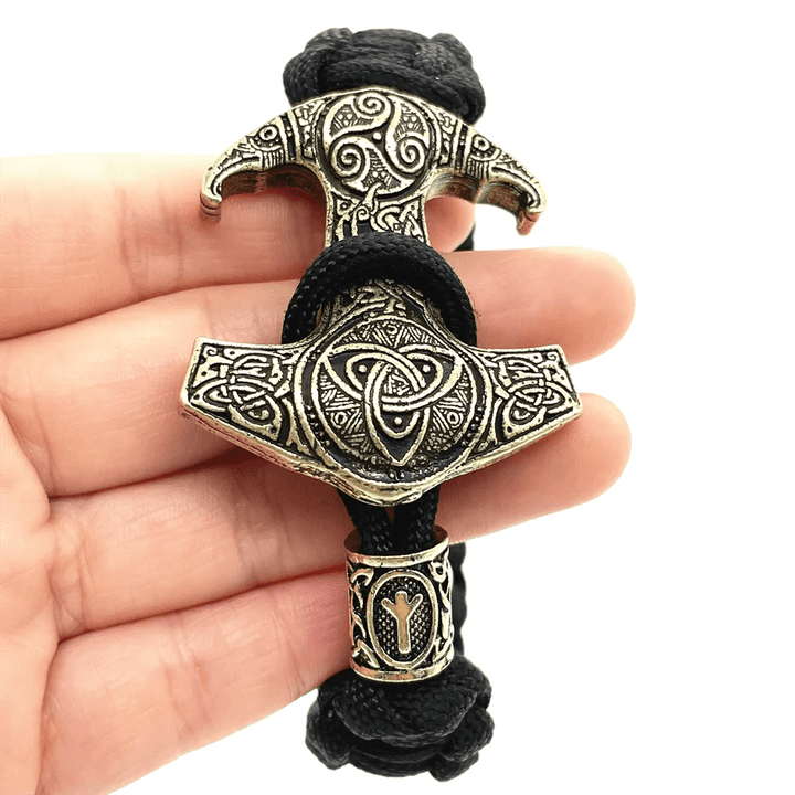 WorldNorse Odin Rune Bead Thor Hammer Mjolnir Bracelet - image 7