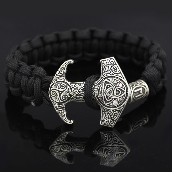 WorldNorse Odin Rune Bead Thor Hammer Mjolnir Bracelet - Silver - Style# M - image 27