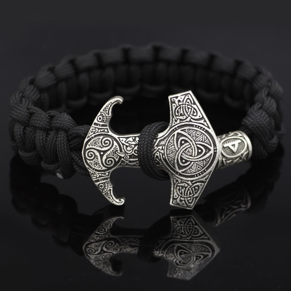 WorldNorse Odin Rune Bead Thor Hammer Mjolnir Bracelet - Silver - Style# OP - image 30