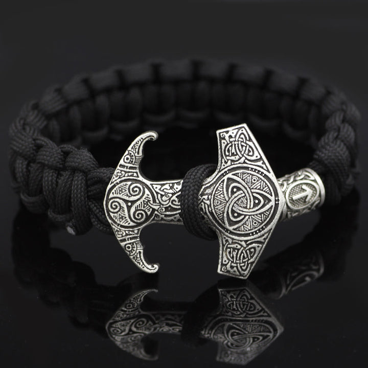 WorldNorse Odin Rune Bead Thor Hammer Mjolnir Bracelet - Silver - Style# D - image 18