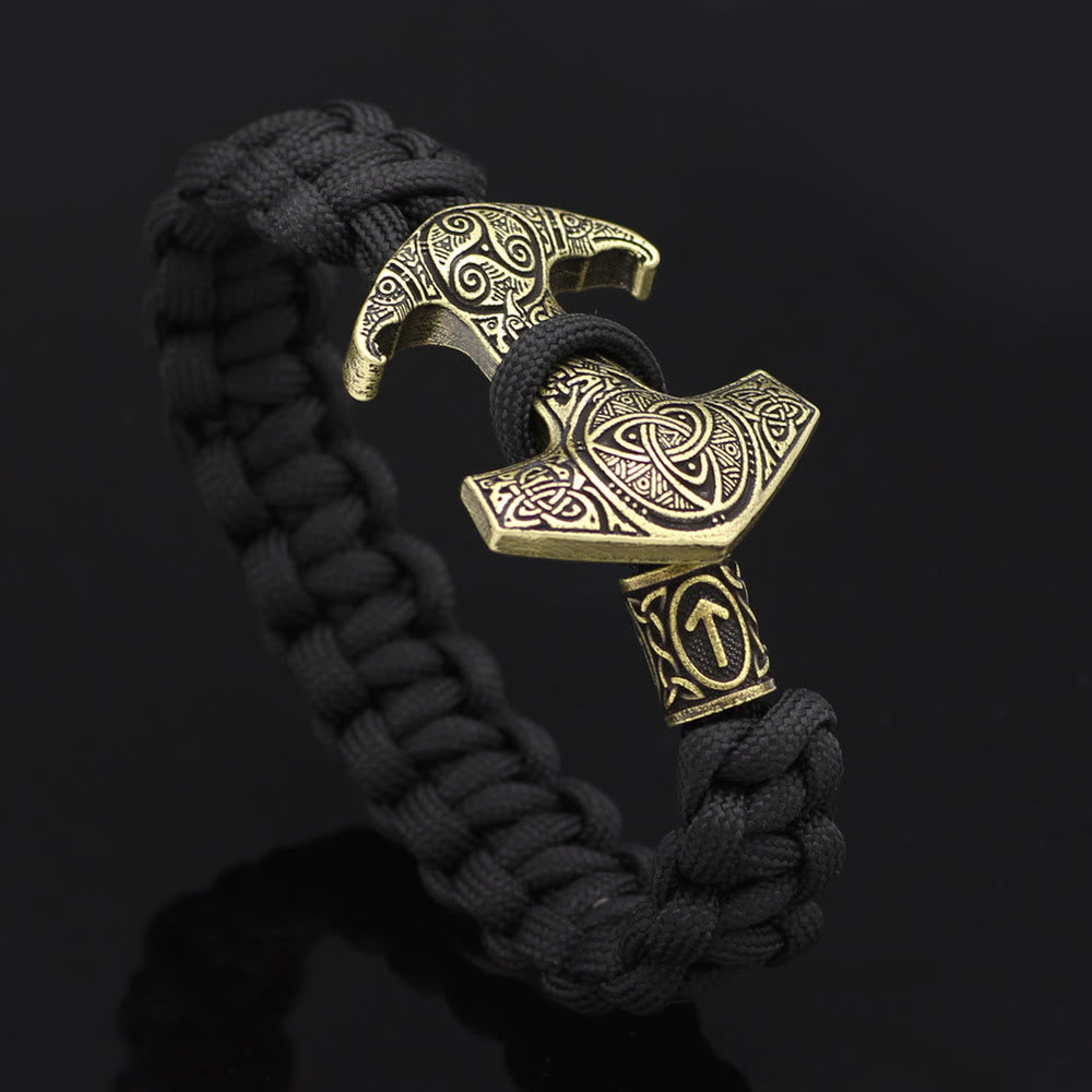 WorldNorse Odin Rune Bead Thor Hammer Mjolnir Bracelet - image 1