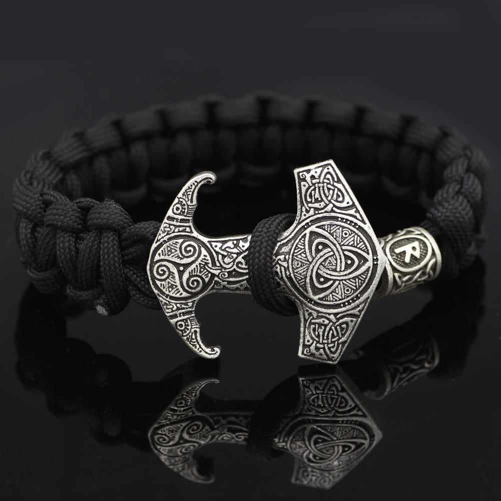 WorldNorse Odin Rune Bead Thor Hammer Mjolnir Bracelet - Silver - Style# R - image 20