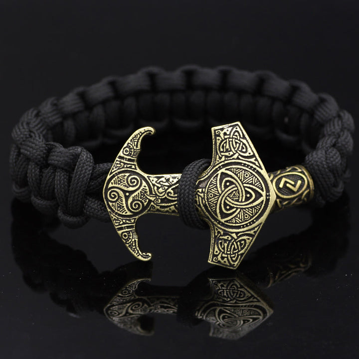 WorldNorse Odin Rune Bead Thor Hammer Mjolnir Bracelet - Bronze - Style# <> - image 12