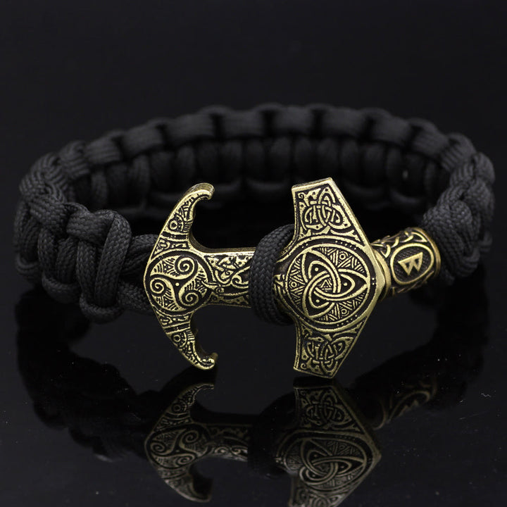 WorldNorse Odin Rune Bead Thor Hammer Mjolnir Bracelet - Bronze - Style# B - image 14