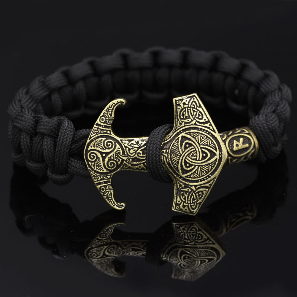 WorldNorse Odin Rune Bead Thor Hammer Mjolnir Bracelet - Bronze - Style# R - image 4