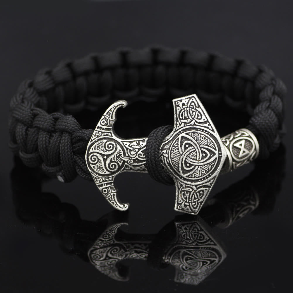 WorldNorse Odin Rune Bead Thor Hammer Mjolnir Bracelet - Silver - Style# S - image 26