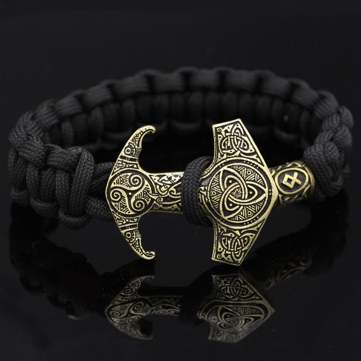WorldNorse Odin Rune Bead Thor Hammer Mjolnir Bracelet - Bronze - Style# U - image 15