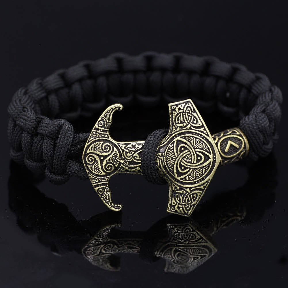WorldNorse Odin Rune Bead Thor Hammer Mjolnir Bracelet - Bronze - Style# C - image 16