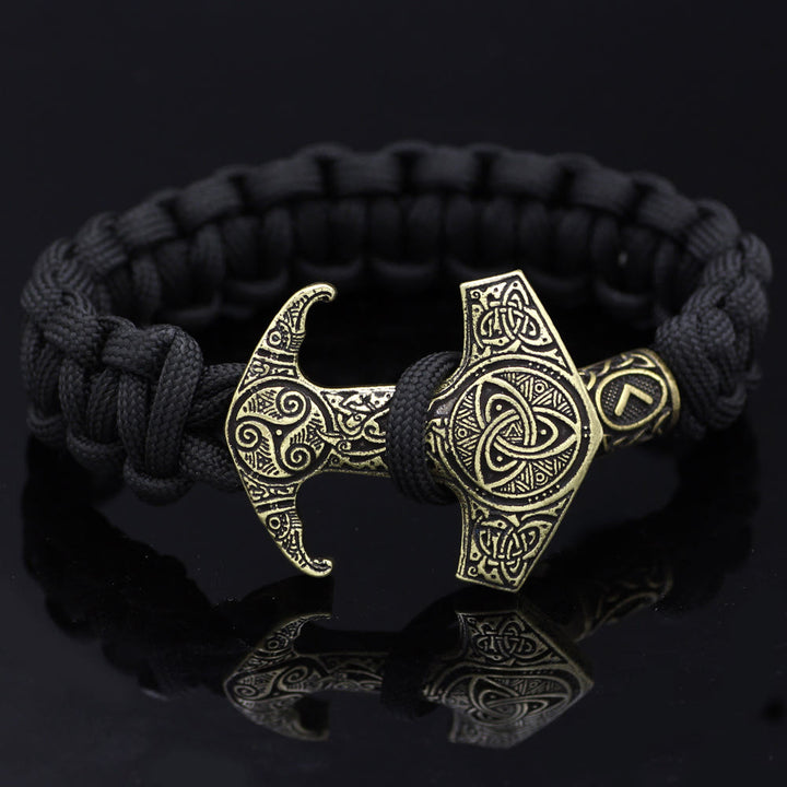 WorldNorse Odin Rune Bead Thor Hammer Mjolnir Bracelet - Bronze - Style# C - image 16