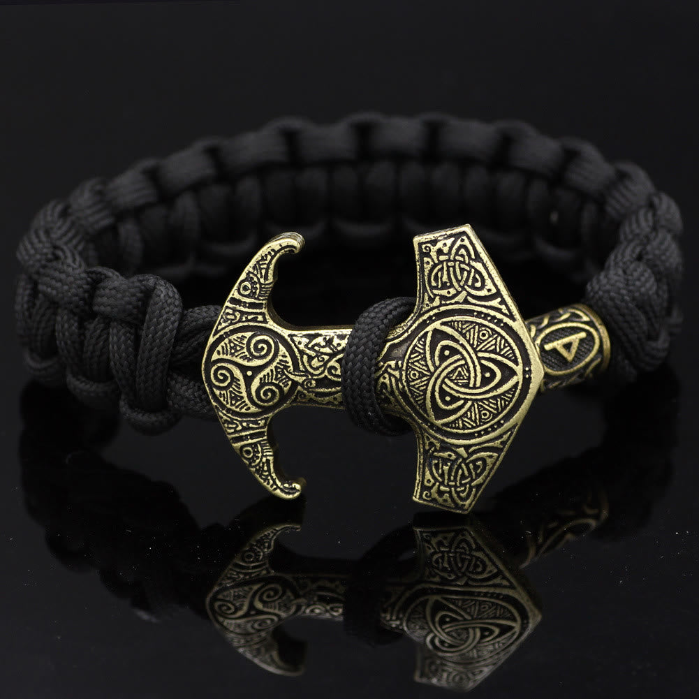 WorldNorse Odin Rune Bead Thor Hammer Mjolnir Bracelet - Bronze - Style# OP - image 13