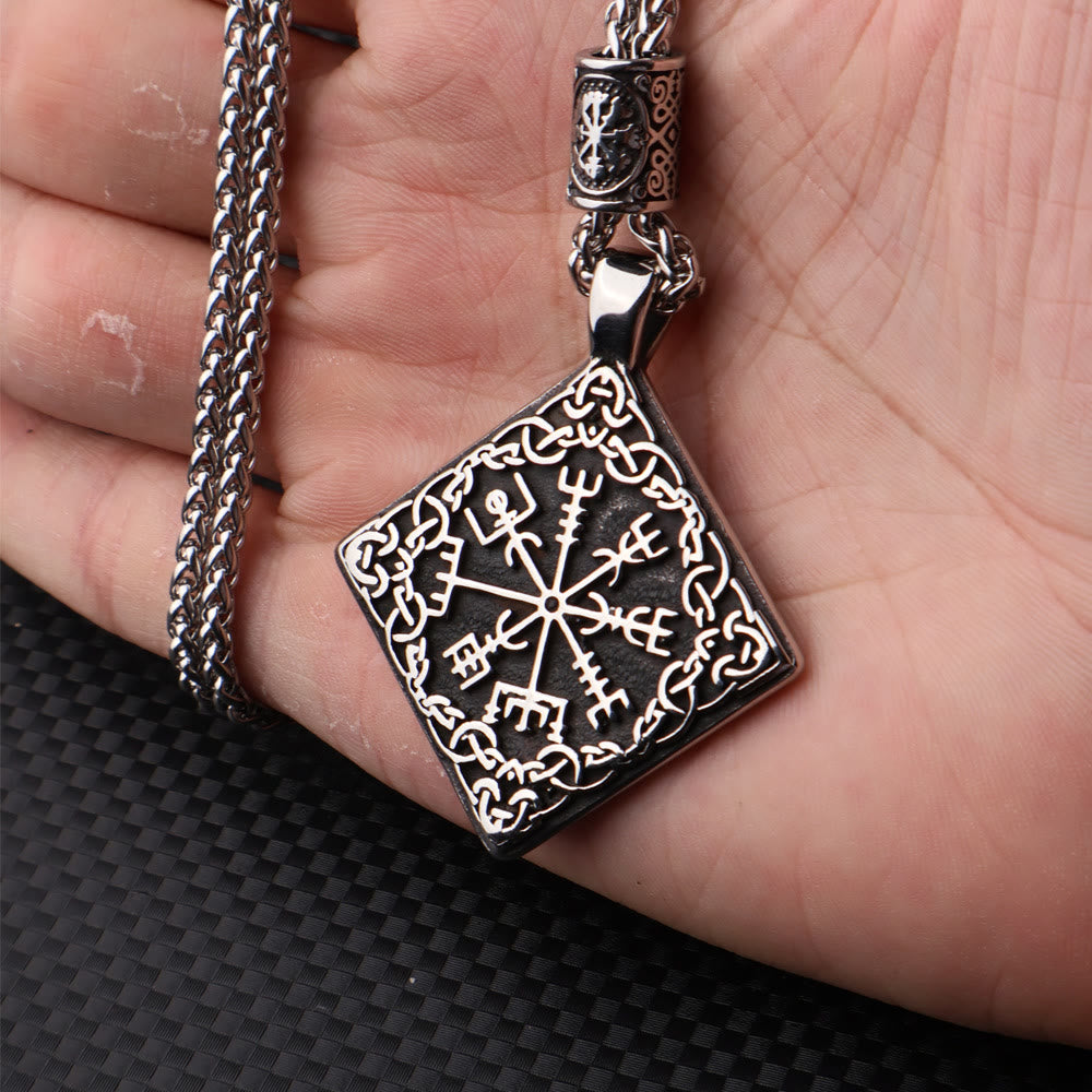 WorldNorse Celtic Knot Surround Vegvisir Geometric Necklace - image 2