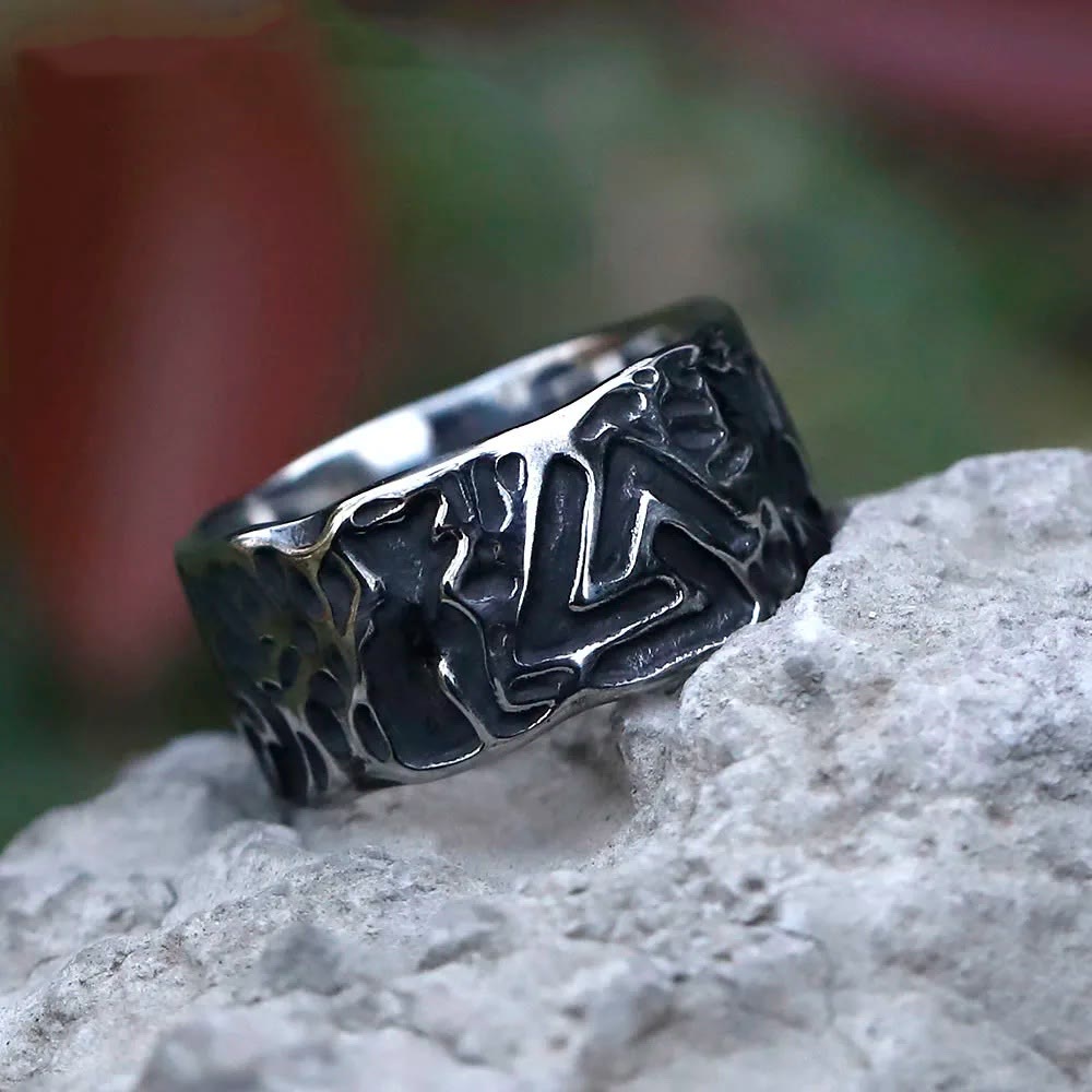 WorldNorse Vintage Unique Odin Valknut Domineering Ring - image 8