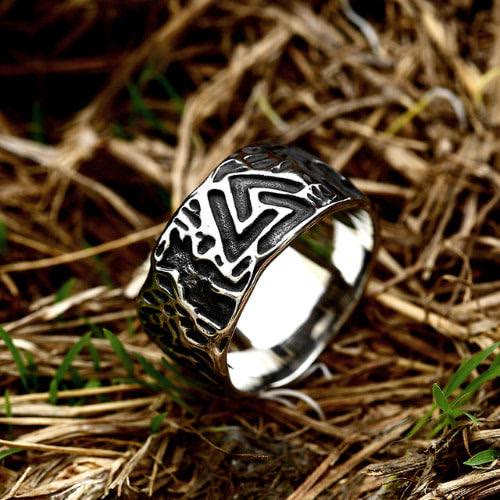WorldNorse Vintage Unique Odin Valknut Domineering Ring - UK Size Z（US 13) - image 0