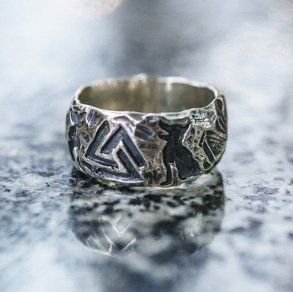 WorldNorse Vintage Unique Odin Valknut Domineering Ring - image 10