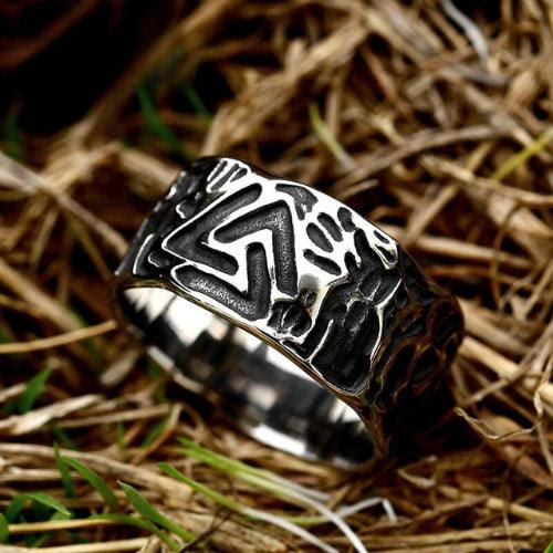 WorldNorse Vintage Unique Odin Valknut Domineering Ring - image 4