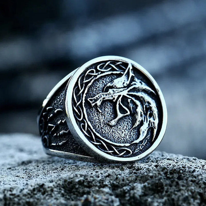 WorldNorse Viking Celtic Knot Wolf With Claw Ring - UK Size Z（US 13) - image 0