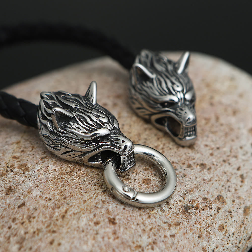 WorldNorse Odin's Wolves Leather Bracelet - image 3