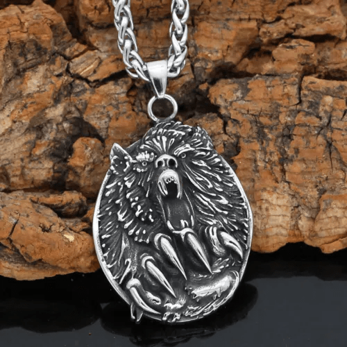 WorldNorse Viking Fenrir Wolf Pendant Neckalce