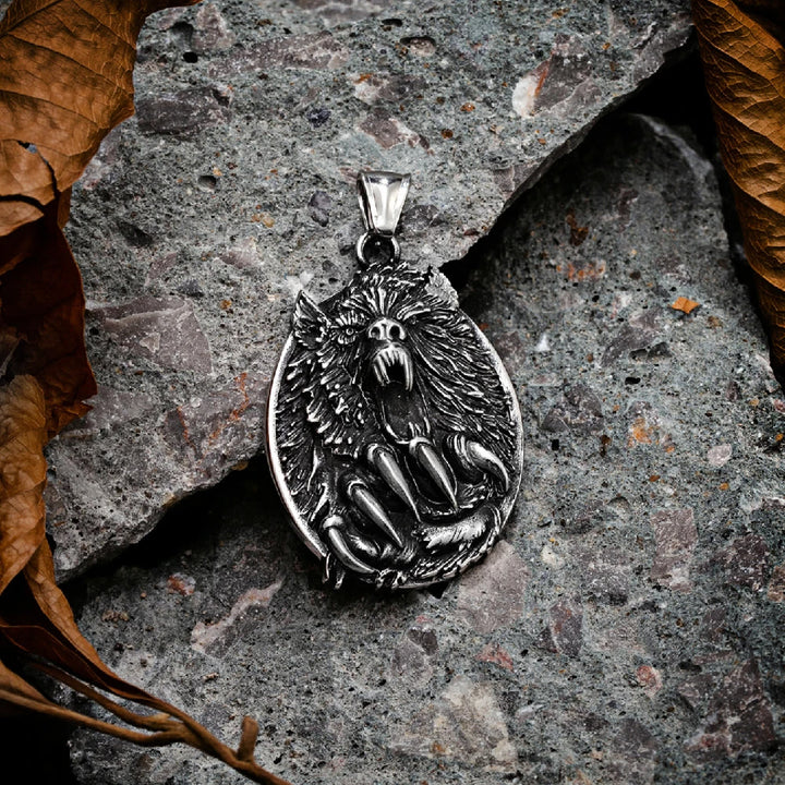 WorldNorse Viking Fenrir Wolf Pendant Neckalce