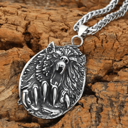WorldNorse Viking Fenrir Wolf Pendant Neckalce