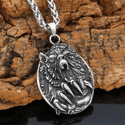 WorldNorse Viking Fenrir Wolf Pendant Neckalce