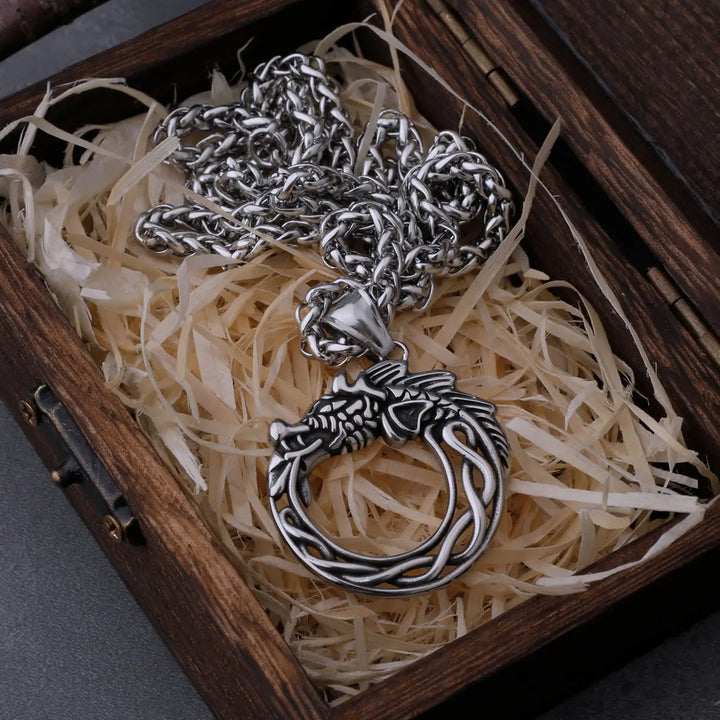 WorldNorse Dragon Pendant Viking Self Devourer Necklace