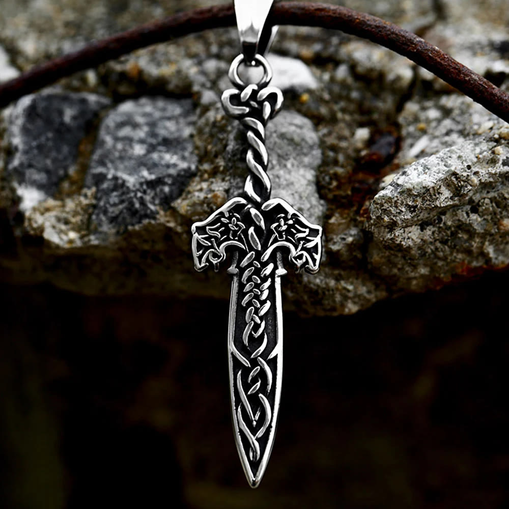 WorldNorse Nordic Viking Warrior Celtic Knot Sword Necklace
