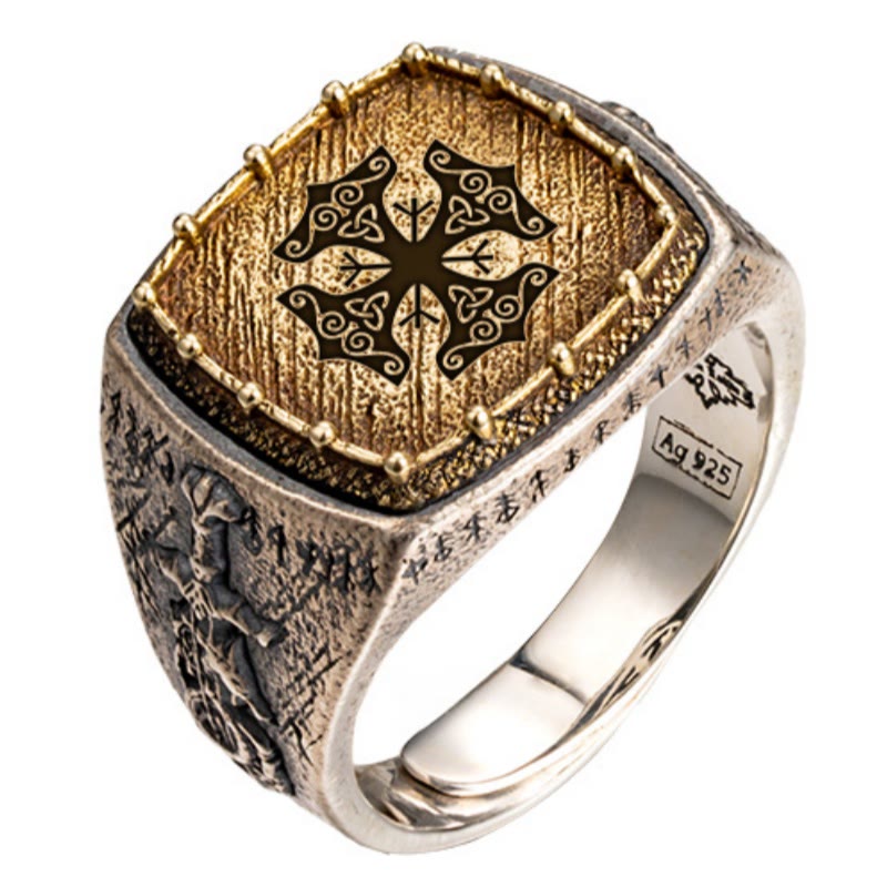 WorldNorse Handcrafted 925 Silver Valknut Viking Symbols Ring - Mjolnir - UK Size Y (US 12) - YES PLEASE - image 11