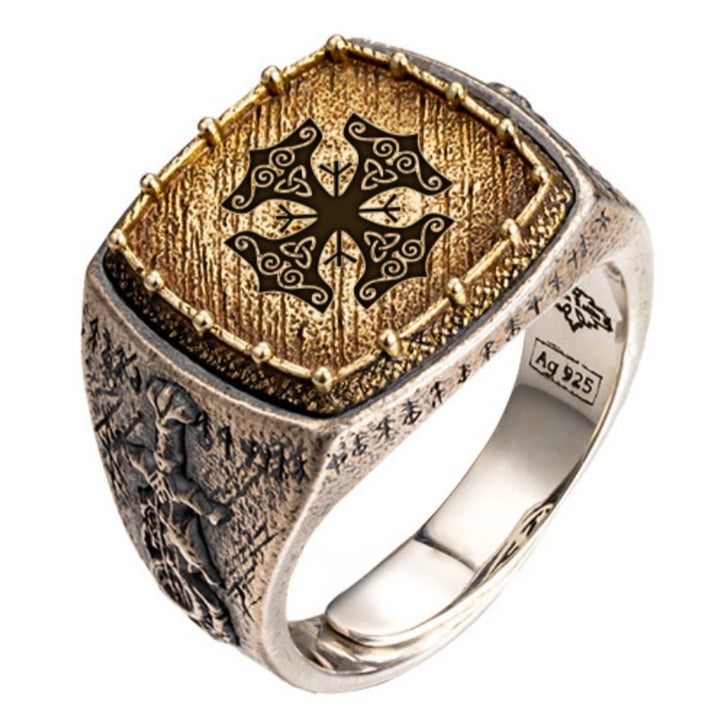 WorldNorse Handcrafted 925 Silver Valknut Viking Symbols Ring - Mjolnir - UK Size Y (US 12) - YES PLEASE - image 11