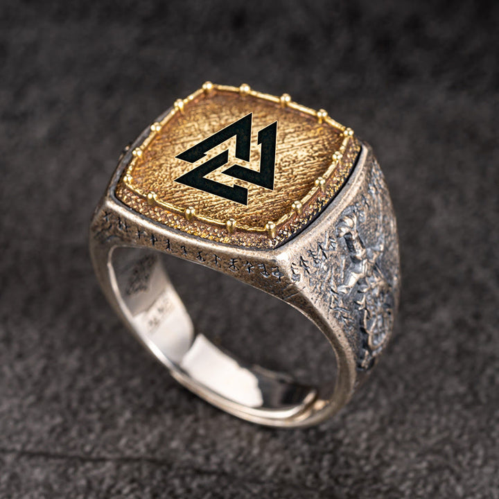 WorldNorse Handcrafted 925 Silver Valknut Viking Symbols Ring - Valknut - UK Size Y (US 12) - YES PLEASE - image 0