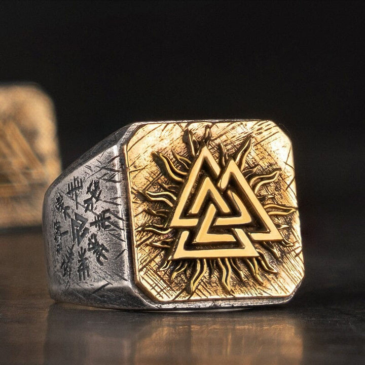 WorldNorse Handcrafted 925 Silver Valknut Viking Ring - UK Size Y（US 12） - NO THANKS - image 0