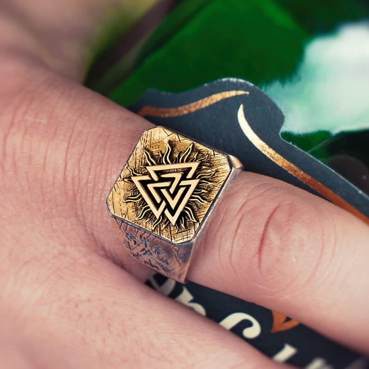WorldNorse Handcrafted 925 Silver Valknut Viking Ring - image 1