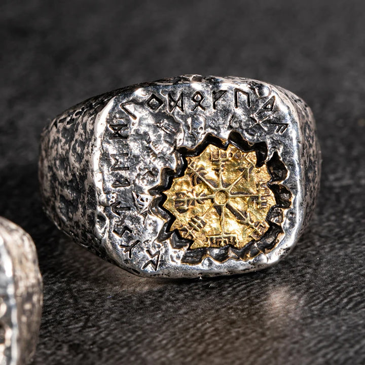 WorldNorse 925 Sterling Silver Viking Signet Magic Circle Ring - Adjustable - image 0