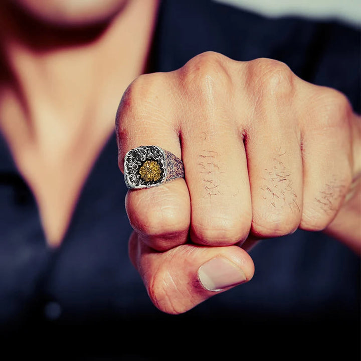 WorldNorse 925 Sterling Silver Viking Signet Magic Circle Ring - image 2