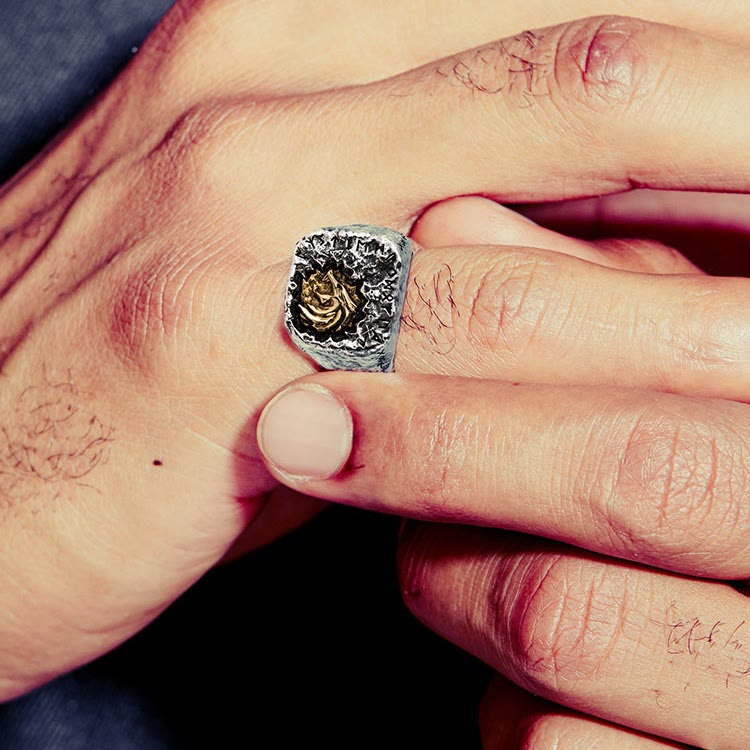 WorldNorse 925 Sterling Silver Forged Rune Ember Crest Ring - image 2