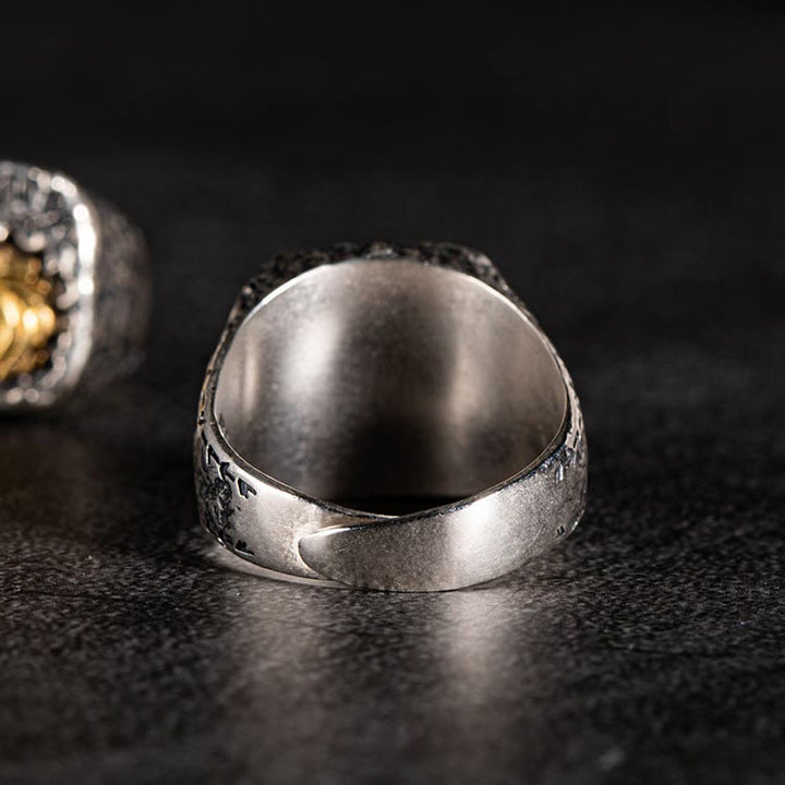 WorldNorse Handcrafted 925 Silver Forged Rune Ember Crest Ring - image 4
