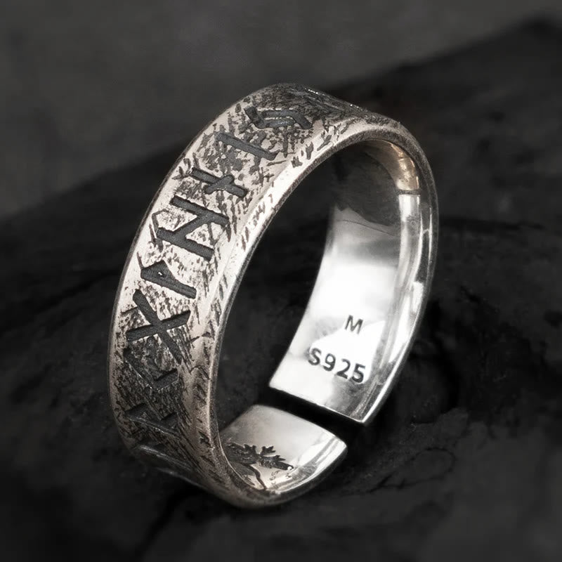 WorldNorse Handcrafted 925 Silver Viking Rune Words Ring - US 11-12 - NO THANKS - image 0