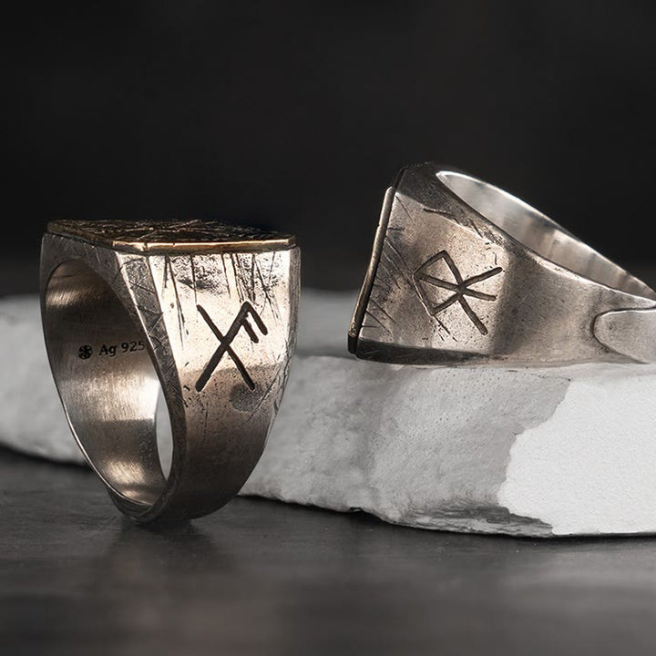 WorldNorse 925 Sterling Silver Vegvisir Viking Signet Ring - image 3