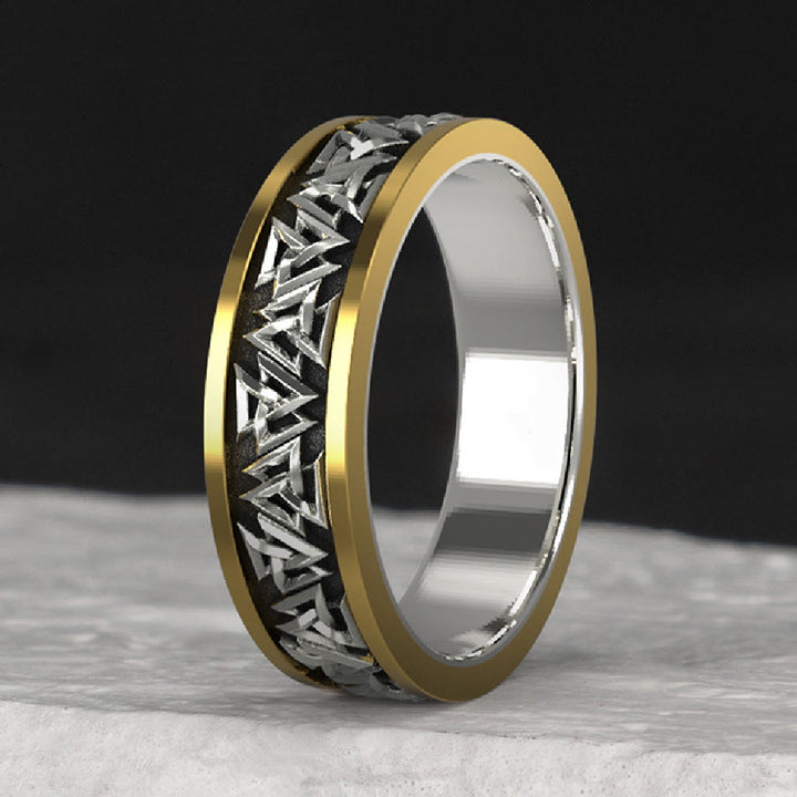 WorldNorse Handcrafted 925 Silver Nordic Valknut Ring - UK Size Y（US 12） - NO THANKS - image 0