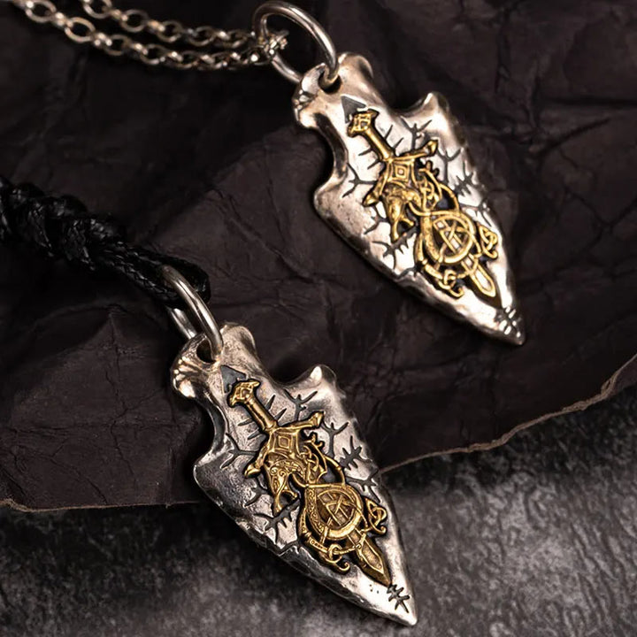 WorldNorse 925 Sterling Silver Dragon Sword Necklace