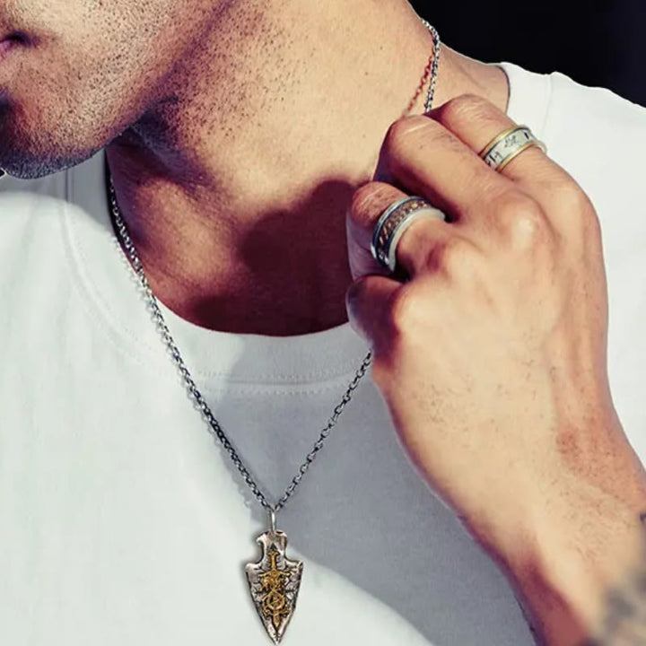 WorldNorse 925 Sterling Silver Dragon Sword Necklace - image 4