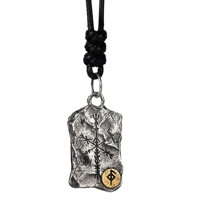 WorldNorse 925 Sterling Silver Rune With Vegvisir Necklace